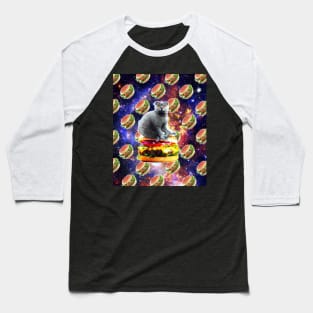 Hamburger Astro Cat On Burger Baseball T-Shirt